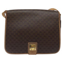 CELINE Macadam Canvas Umhängetasche PVC Leder Braun Gold Auth 119211-13