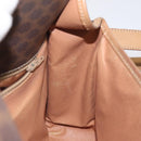 CELINE Macadam Canvas Shoulder Bag PVC Leather Brown Gold Auth 119211-20