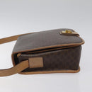 CELINE Macadam Canvas Umhängetasche PVC Leder Braun Gold Auth 119211-4