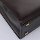 CELINE Hand Bag Leather 2way Brown Gold Auth 119212-10