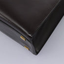 CELINE Hand Bag Leather 2way Brown Gold Auth 119212-14