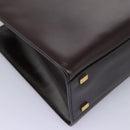 CELINE Hand Bag Leather 2way Brown Gold Auth 119212-15