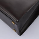 CELINE Hand Bag Leather 2way Brown Gold Auth 119212-13