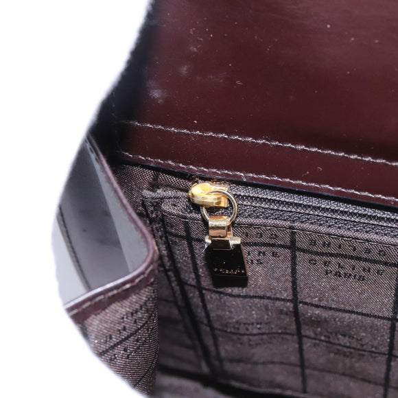 CELINE Hand Bag Leather 2way Brown Gold Auth 119212