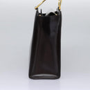 CELINE Hand Bag Leather 2way Brown Gold Auth 119212-3