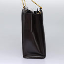 CELINE Hand Bag Leather 2way Brown Gold Auth 119212-4