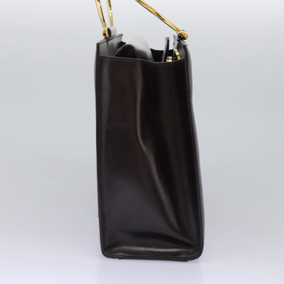 CELINE Hand Bag Leather 2way Brown Gold Auth 119212