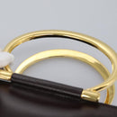 CELINE Hand Bag Leather 2way Brown Gold Auth 119212-8