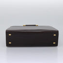 CELINE Hand Bag Leather 2way Brown Gold Auth 119212-5