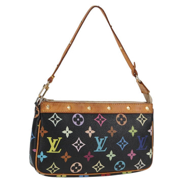 LOUIS VUITTON Monogram Multicolor Pochette Accessoires Black M92648 Auth 119219V