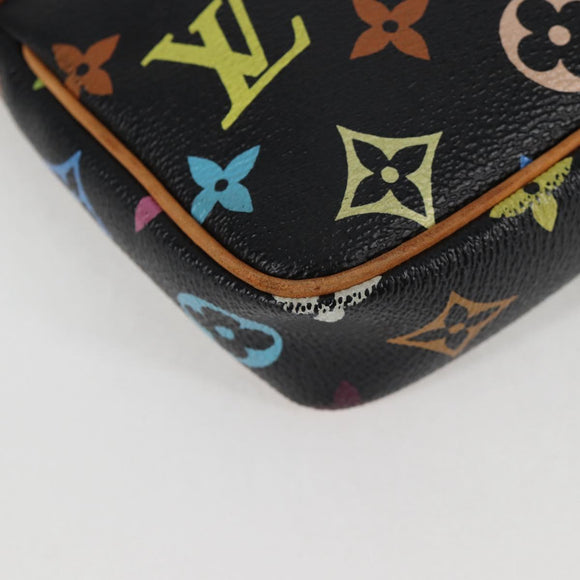 LOUIS VUITTON Monogram Multicolor Pochette Accessoires Black M92648 Auth 119219V