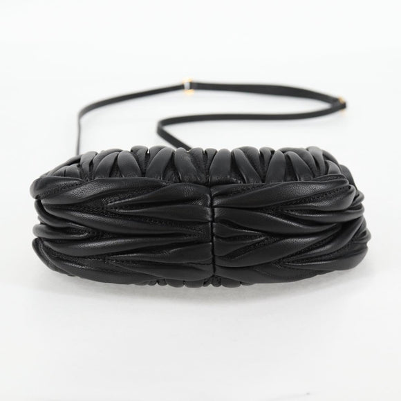 Miu Miu Matelasse Hand Bag Leather 2way Black Auth 119232SM