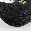 Miu Miu Matelasse Hand Bag Leather 2way Black Auth 119232SM-15