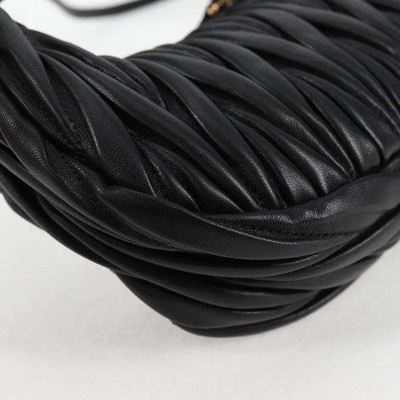 Miu Miu Matelasse Hand Bag Leather 2way Black Auth 119232SM