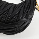 Miu Miu Matelasse Hand Bag Leather 2way Black Auth 119232SM-18
