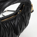 Miu Miu Matelasse Hand Bag Leather 2way Black Auth 119232SM-10