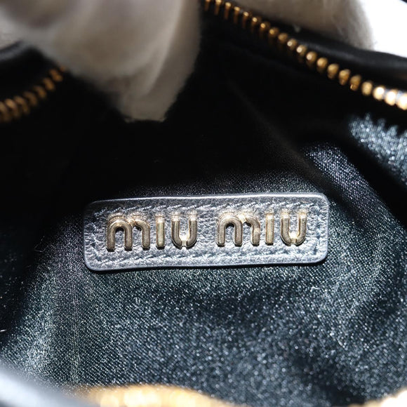 Miu Miu Matelasse Hand Bag Leather 2way Black Auth 119232SM