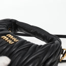 Miu Miu Matelasse Hand Bag Leather 2way Black Auth 119232SM-7