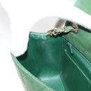 CHANEL Matelasse Chain Shoulder Bag Lamb Skin Green Gold CC Auth 119235-22
