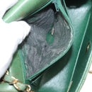 CHANEL Matelasse Chain Shoulder Bag Lamb Skin Green Gold CC Auth 119235-11