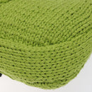 FENDI Mamma Baguette Shoulder Bag Wool Green Silver Auth 119238SV-12