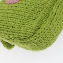 FENDI Mamma Baguette Shoulder Bag Wool Green Silver Auth 119238SV-13