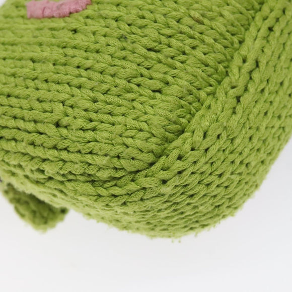 FENDI Mamma Baguette Shoulder Bag Wool Green Silver Auth 119238SV