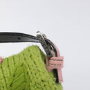 FENDI Mamma Baguette Shoulder Bag Wool Green Silver Auth 119238SV-14