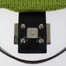 FENDI Mamma Baguette Shoulder Bag Wool Green Silver Auth 119238SV-17