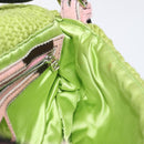 FENDI Mamma Baguette Shoulder Bag Wool Green Silver Auth 119238SV-20