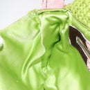 FENDI Mamma Baguette Shoulder Bag Wool Green Silver Auth 119238SV-21