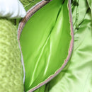 FENDI Mamma Baguette Shoulder Bag Wool Green Silver Auth 119238SV-22