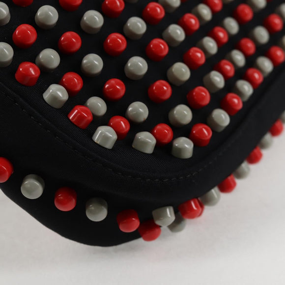 FENDI Mamma Baguette Shoulder Bag Nylon Black Gold Auth 119240SM