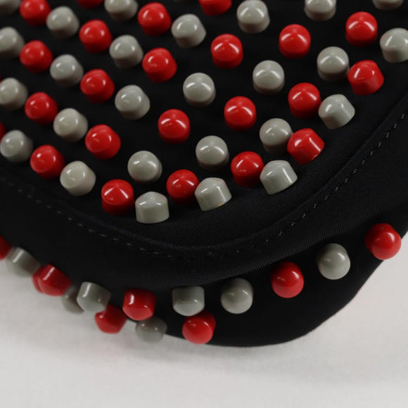 FENDI Mamma Baguette Shoulder Bag Nylon Black Gold Auth 119240SM