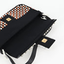 FENDI Mamma Baguette Shoulder Bag Nylon Black Gold Auth 119240SM-16