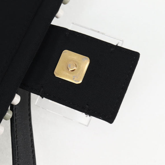 FENDI Mamma Baguette Shoulder Bag Nylon Black Gold Auth 119240SM