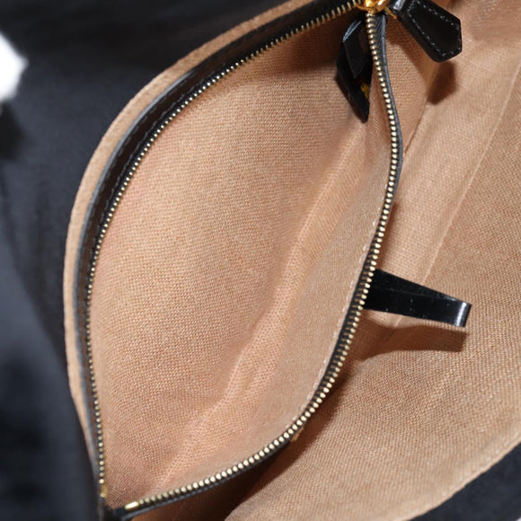 FENDI Mamma Baguette Shoulder Bag Nylon Black Gold Auth 119240SM