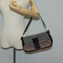 FENDI Mamma Baguette Shoulder Bag Nylon Black Gold Auth 119240SM-25