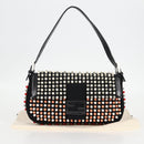 FENDI Mamma Baguette Shoulder Bag Nylon Black Gold Auth 119240SM-26