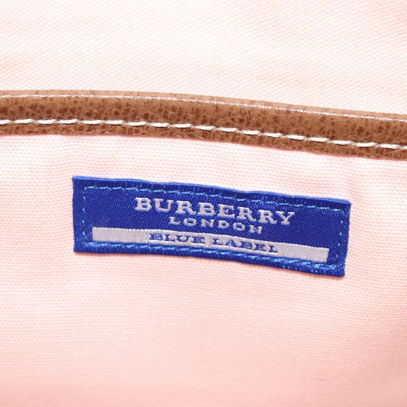 BURBERRY Blue Label Shoulder Bag Canvas Pink Auth 119316