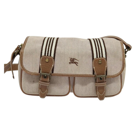 BURBERRY Blue Label Shoulder Bag Canvas Pink Auth 119316