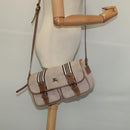 BURBERRY Blue Label Shoulder Bag Canvas Pink Auth 119316-22