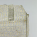 FENDI Zucchino Canvas Hand Bag Silver Auth 119320-15