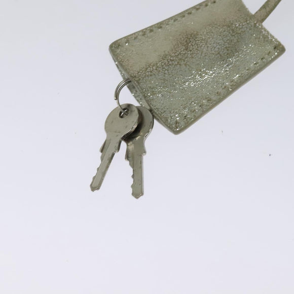 FENDI Zucchino Canvas Hand Bag Silver Auth 119320