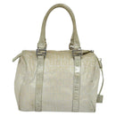 FENDI Zucchino Canvas Hand Bag Silver Auth 119320-2