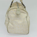 FENDI Zucchino Canvas Hand Bag Silver Auth 119320-4