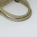 FENDI Zucchino Canvas Hand Bag Silver Auth 119320-7