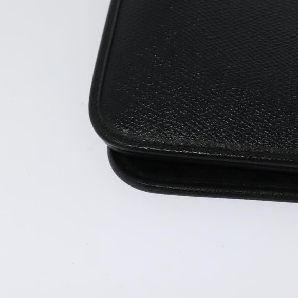 Christian Dior Chain Shoulder Bag Leather Navy Gold Auth 119333