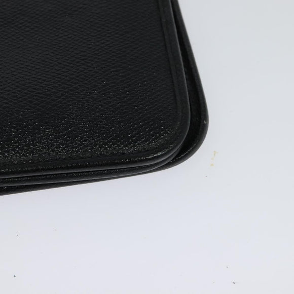 Christian Dior Chain Shoulder Bag Leather Navy Gold Auth 119333