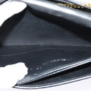 Christian Dior Chain Shoulder Bag Leather Navy Gold Auth 119333-11